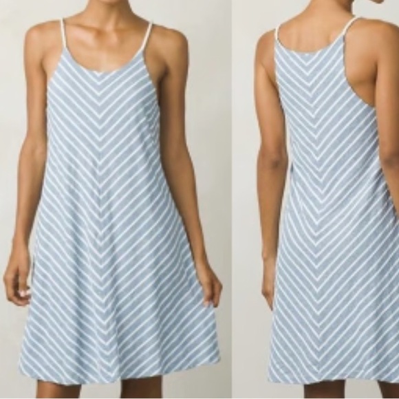 Prana Seacoast Blue and White Striped Mini Dress size small - Picture 2 of 10